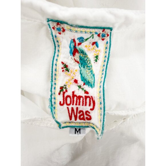 JW Johnny Was White Cotton Eyelet LSV Tunic Top M - Picture 6 of 8